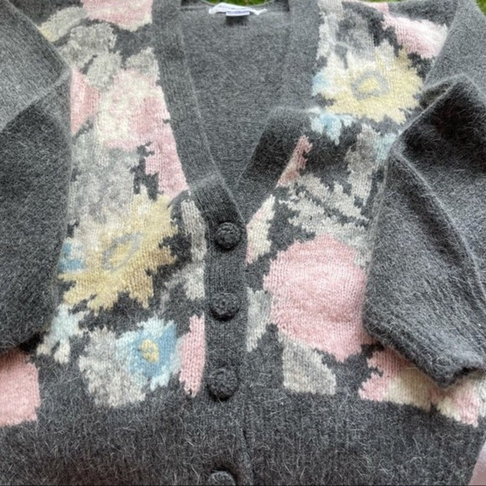 Vintage JH Collectibles Angora Wool Blend Cardigan Sweater - Picture 1 of 8